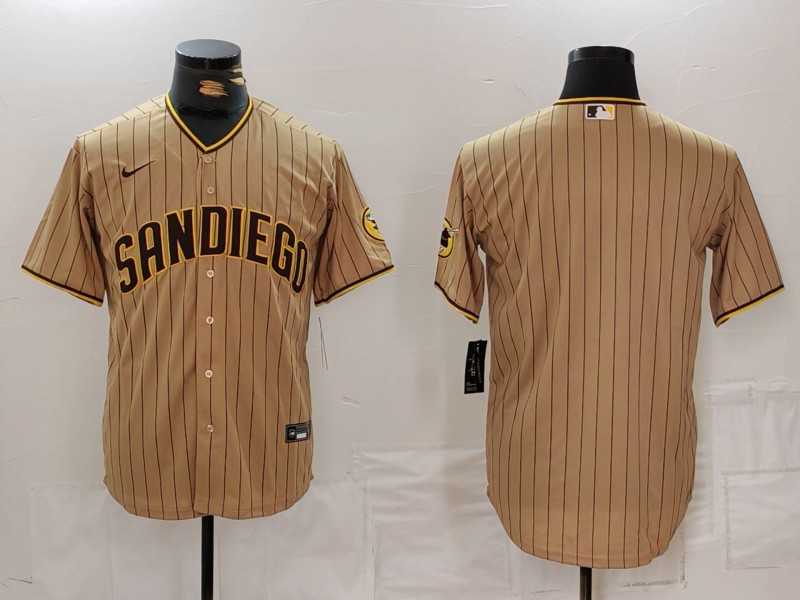 Men%27s San Diego Padres Blank Tan Cool Base Stitched Jersey->san francisco giants->MLB Jersey